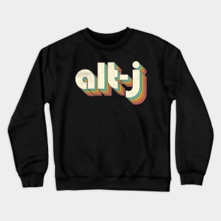 Vintage Alt-J Rainbow Letters Distressed Style Crewneck Sweatshirt